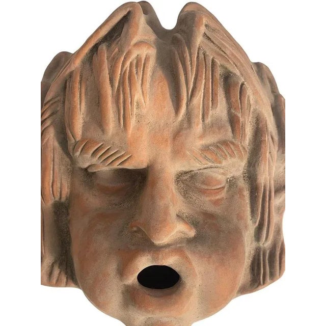 Ceramic Antique Terracotta Mask, 1900s For Sale - Image 7 of 8