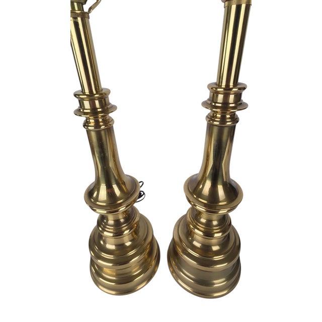 Stiffel Brass Baluster Table Lamps - Hollywood Regency - MCM - A Pair For Sale - Image 13 of 17