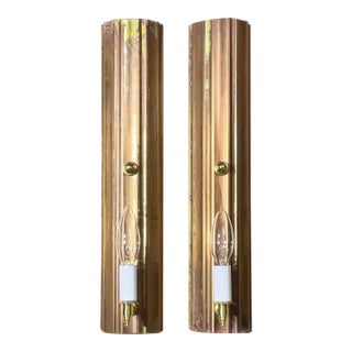One of a Kind Pair of Joseph Malekan Repurposed Solid Bronze Sconces For Sale