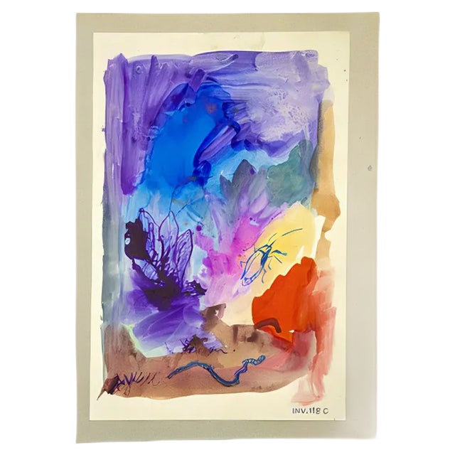 Leo Guide, Composition, Drawing, 1980s For Sale