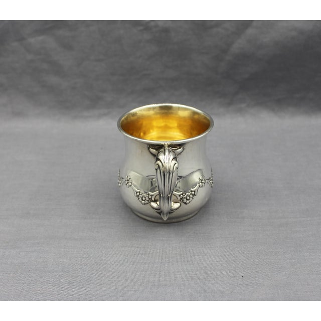 Art Nouveau Early 20th Century American Gorham Sterling Silver & Gilt Child's Cup For Sale - Image 3 of 5