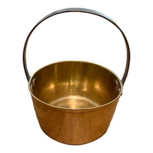 Antique English Brass Jelly Pan With Fixed Iron Handle