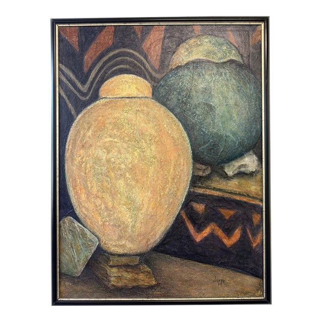 1980s African Pottery Still Life signed “Jaffe” For Sale