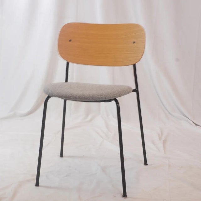 Mid-Century Modern Audo Copenhagen Co Dining Stackable Chair Upholstered Seat Set of 6 For Sale - Image 3 of 7
