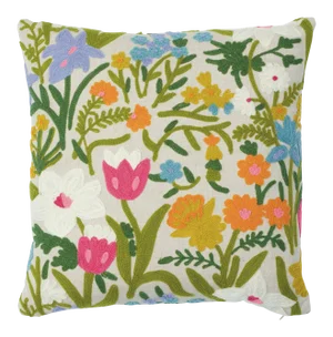 Schumacher Crewel Garden Pillow in Multi