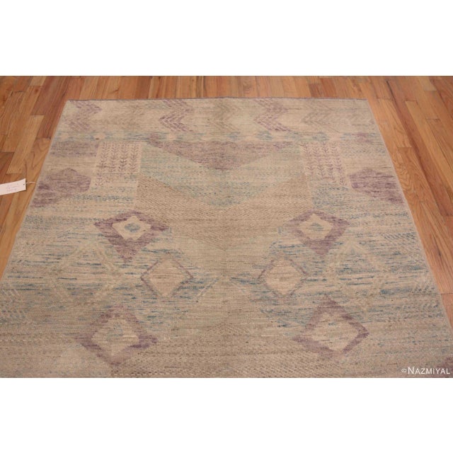 2020s Soft Color Nomadic Design Modern Contemporary Wool Area Rug For Sale - Image 5 of 6
