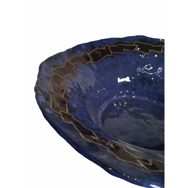Postmodern Vintage 1980s Postmodern Decorative Ceramic Bowl For Sale - Image 3 of 7