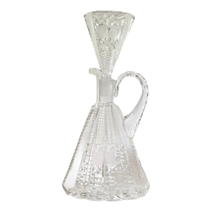 Antique Eapg American Brilliant Cut Glass Triangle Liquor Decanter & Stopper