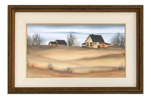 Dessie Wilcox "Sandy Hook Farmhouse" Watercolor Landscape 1994