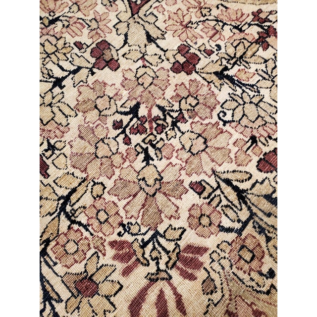 Antique Lavar Kerman Carpet, Fine Persian Oriental Rug Jewel Blue, Gold and Navy For Sale - Image 11 of 18