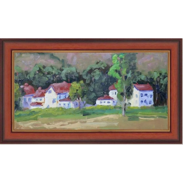Green "Fort Baker" Contemporary Impressionist Style Landscape Oil Painting For Sale - Image 8 of 11