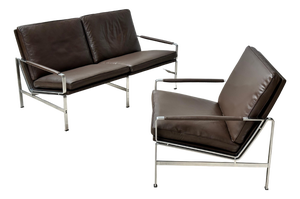 Danish FK 6720 Sofa Set by Preben Fabricius & Jørgen Kastholm for Kill International, 1960s, Set of 2