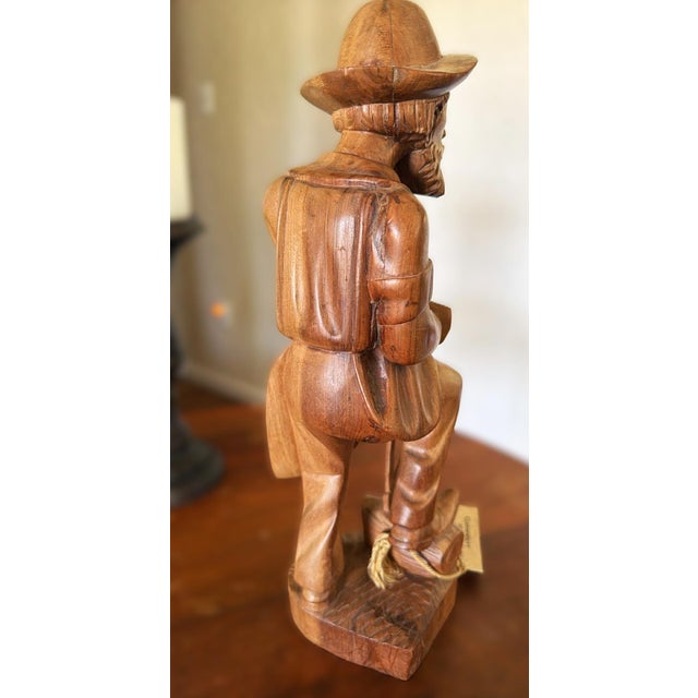 1970s MCM Echt Holz Wood Carving Axe Man West Germany For Sale - Image 11 of 12