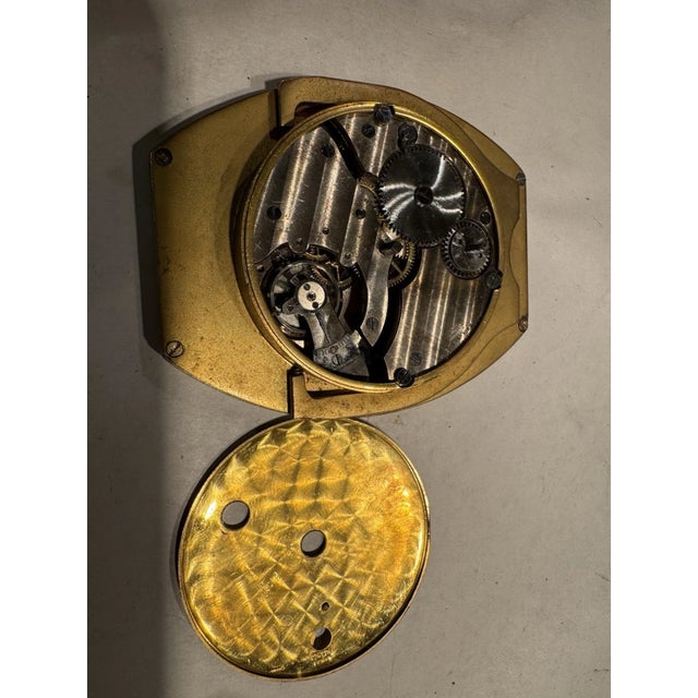 Silver Swiss Art Deco Desk Clock by Goering For Sale - Image 8 of 11