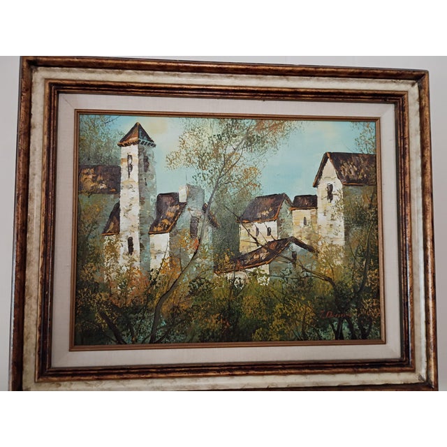 Mid-Century Modern Mid 20th Century Original Oil Painting Signed by Artist T. Dennis, Framed For Sale - Image 3 of 12