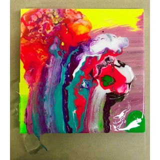 Pizzicato by Javier Badell | Resin on Wood Panel Abstract colorful composition with fluid shapes. For Sale