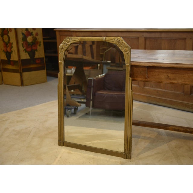 Gold Art Deco Mirror with Beveled Glass, 1930s For Sale - Image 8 of 8