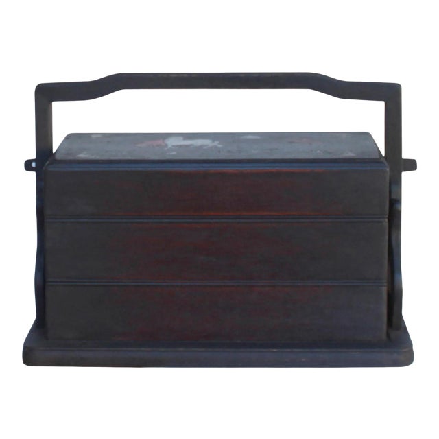 Traditional Chinese Multi Tray Wood Basket Box For Sale