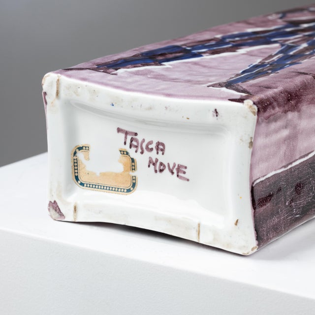 1950s Polychrome Ceramic Vase by Alessio Tasca, 1950s For Sale - Image 5 of 6