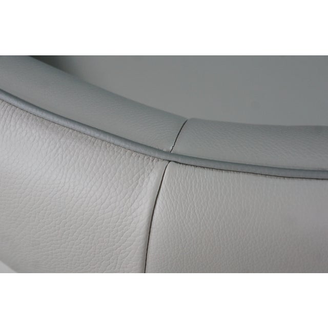 Alberta Italian Modern Leather Mina Swivel Armchair Library Club Reading Chair For Sale - Image 14 of 18
