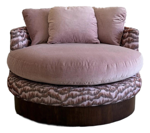 Vintage Baughman-Style Oversized Barrel Lounge Chair