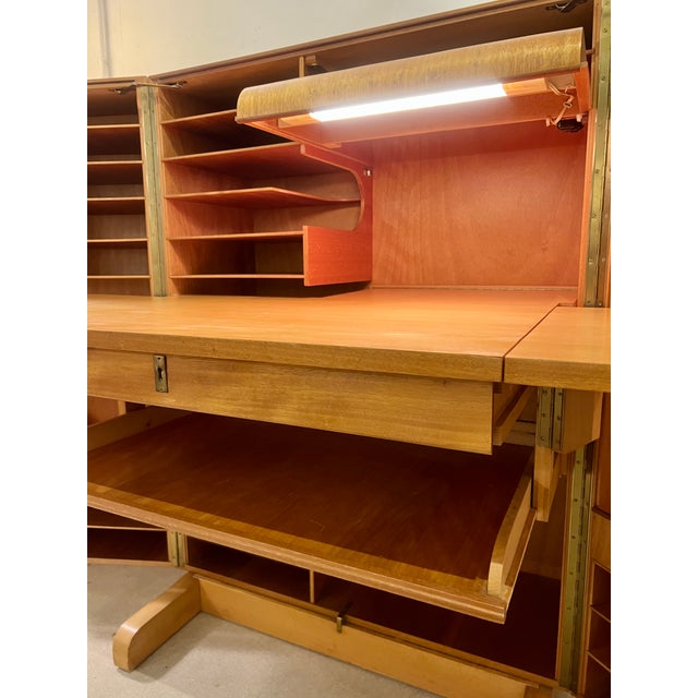Mid-Century Magic Box Folding Desk Cabinet from Mummenthaler & Meier, Switzerland, 1950s For Sale - Image 4 of 10