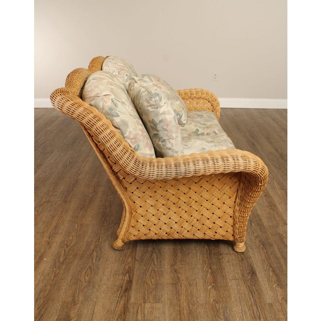 Quality Vintage Wicker Loveseat Sofa For Sale - Image 12 of 12
