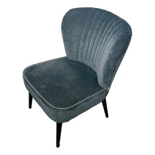 Velvet Cocktail Chair in Blue-Grey from Dutchbone For Sale