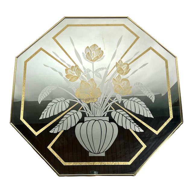 Vintage Windsor Art Metal Framed Wall Mirror Floral Design For Sale