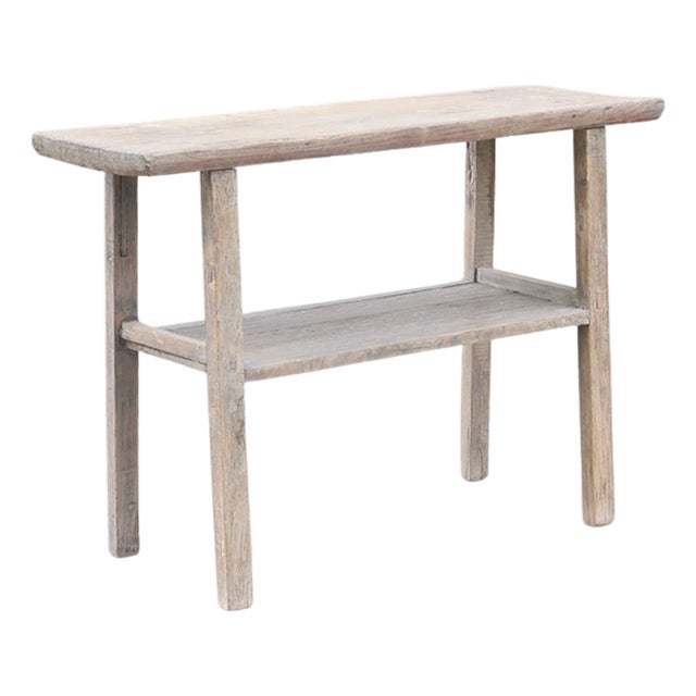 Vintage Rustic Elm Chinese Console Table For Sale