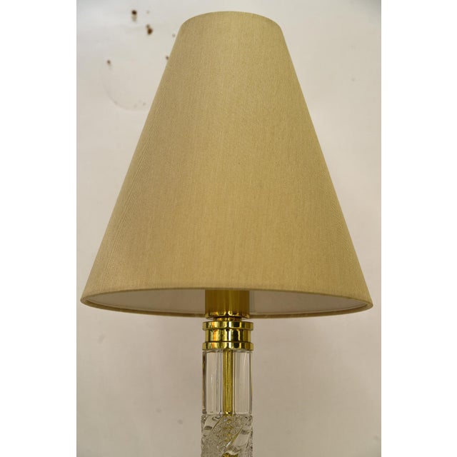 Large Art Deco Glass Rod Table Lamp with Fabric Shade, Vienna, 1920s For Sale - Image 6 of 14