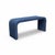 Contemporary 1970s Karl Springer Style Modern Blue Denim Grasscloth Wrapped Console Table For Sale - Image 3 of 5