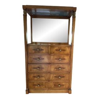 Grosfeld House Hollywood Regency Empire Dresser With Mirrored Vanity For Sale