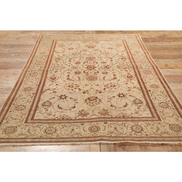 Textile Antique Persian Kashan Rug - 04'03 x 07'01 For Sale - Image 7 of 8