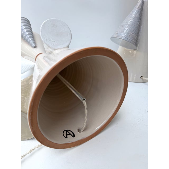 Contemporary Pair of Ceramic Cone Lamps by Antonio Cagianelli, Italy For Sale - Image 6 of 14