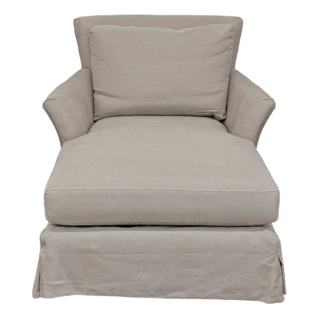 Crate and Barrel Elias Transitional Lounge Chaise For Sale