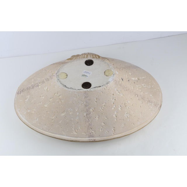 Jaru Travertine Stone Vintage Beige Decorative Gold Trim Bowl For Sale - Image 9 of 14