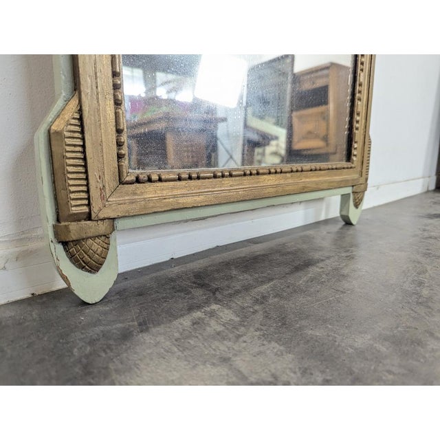 Louis XVI Mirror with Laurel Wreath Pediment For Sale - Image 5 of 6