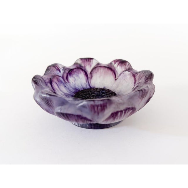 Purple Glass Open Flower Bowl by Gabriel Argy Rousseau, 1924 For Sale - Image 10 of 10