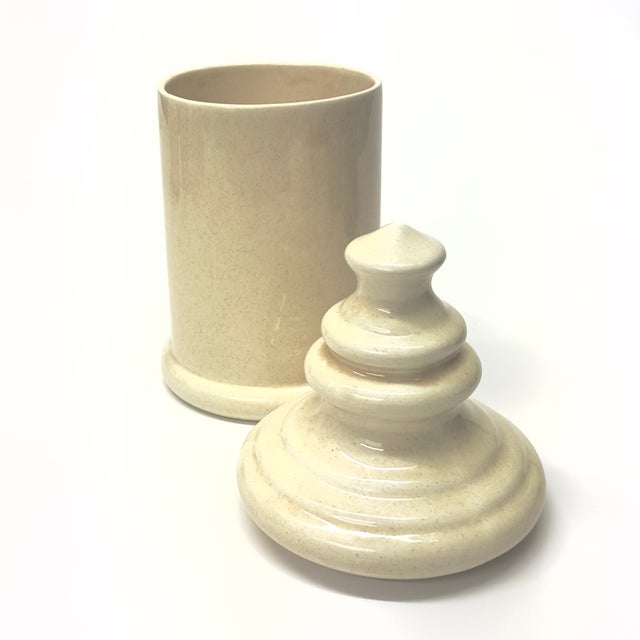 N. S. Gustin-Attributed Mid Century Lidded Ceramic Canister Curation - Group of 3 For Sale - Image 10 of 10