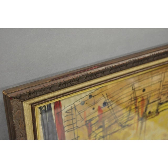 Vintage "Carmen Act I" New York City Opera Watercolor Framed Painting, Signed For Sale - Image 10 of 12