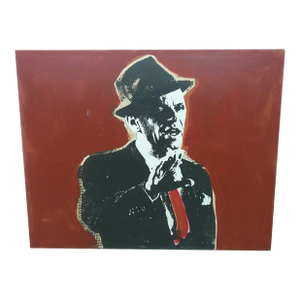 Frank Sinatra Painted Silk Screen on Canvas by Patrick McCarty