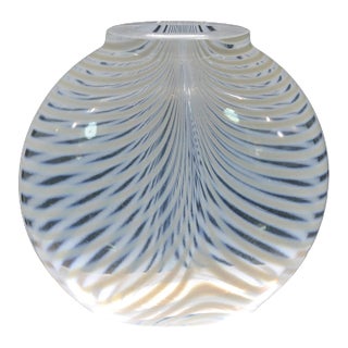 1970s Kosta Boda Vallien Iridescent Stipe Small Vase, Signed For Sale