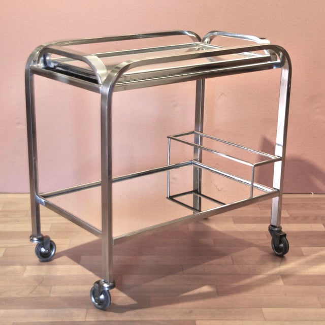 French Art Deco Bar Trolley by Jacques Adnet, 1930s For Sale - Image 12 of 12