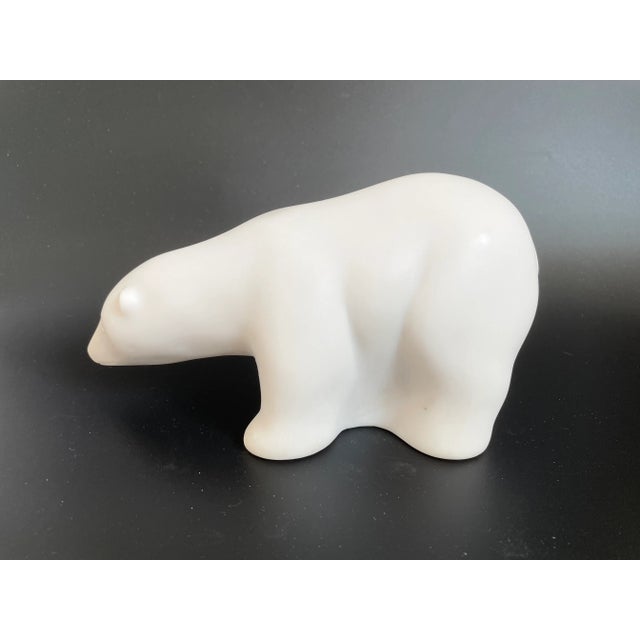 Contemporary Heavy Resin Modern Abstract Art Polar Bear Sculpture For Sale - Image 3 of 11