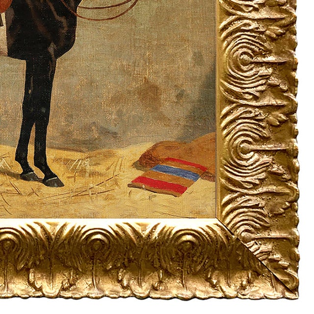 2020s “Vintage Equestrian” Reproduction Giclee Print (1) in Ornate Gold Frame For Sale - Image 5 of 7