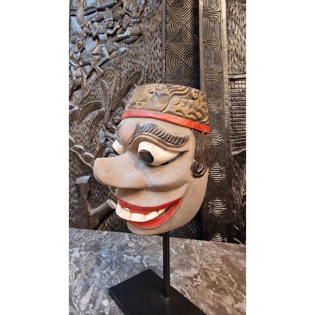 Balinese Mask on a Stand, 1950s For Sale - Image 4 of 7