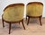 Vintage Neoclassical Gold Stripped Mahogany Barrel Club Chairs - A Pair For Sale - Image 4 of 11