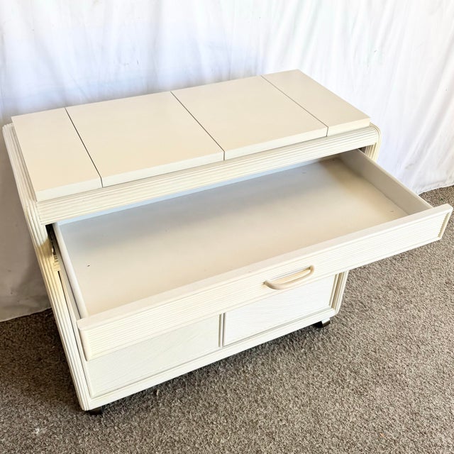 Vintage Boho Chic Wavy Pencil Reed Buffet For Sale - Image 4 of 8