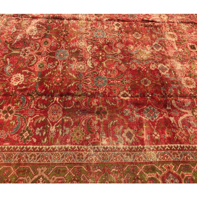 Textile Early 20th Century Vintage Mahal Decorative Rug- 8′7″ × 9′ For Sale - Image 7 of 13